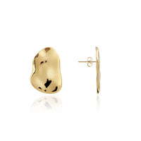 STATEMENT STUDS HAMMERED GOLD EARRINGS