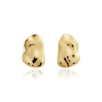 STATEMENT STUDS HAMMERED GOLD EARRINGS