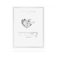 HAIR ACCESSORY SILVER HAMMERED HEART HAIR CLIP