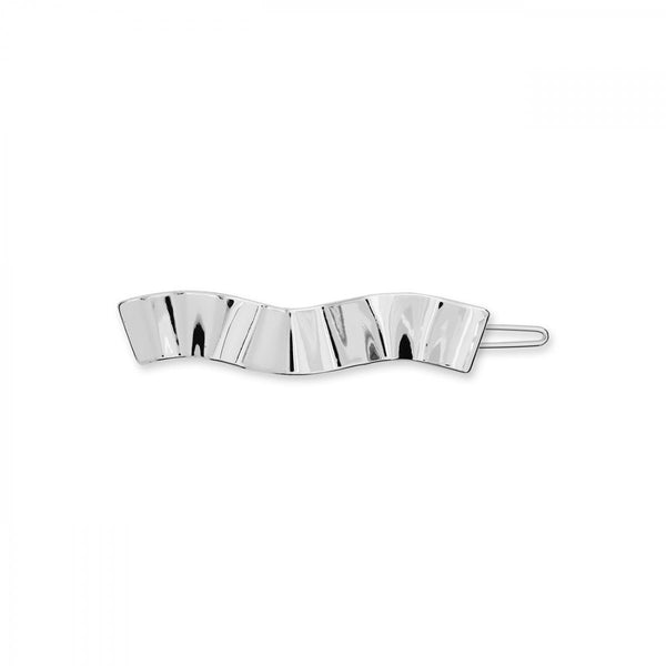 HAIR ACCESSORY SILVER RIBBON BAR HAIR CLIP