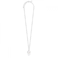 ISLA SILVER PEARL LONG DOUBLE CHAIN NECKLACE