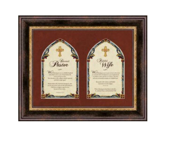Pastor and Pastor's Wife- 17" x 14" Framed Wall Art